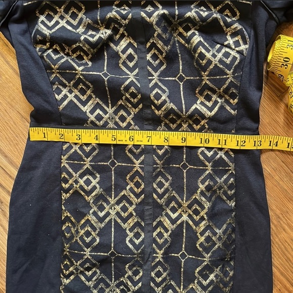 Ted Baker Dresses | Ted Baker Black Mikha Metallic Jacquard Panel Midi - Picture 6 of 8